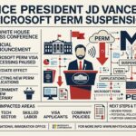 Vice President JD Vance announcing Microsoft PERM suspension at White House press conference