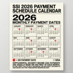 SSI 2026 payment schedule calendar with monthly payment dates